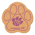 5"X5" Paw Shape Cork Coasters